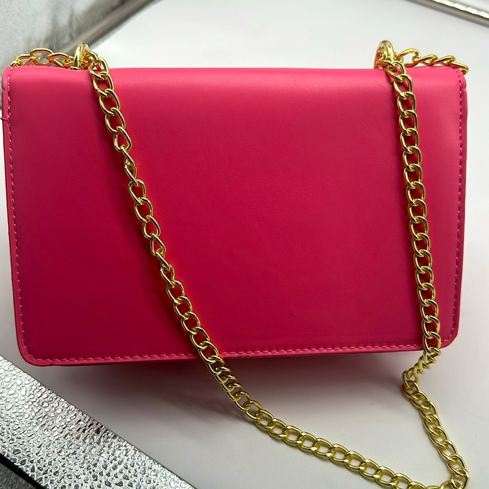 Hot Pink PU Leather Purse or Crossbody - Picture 3 of 5